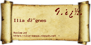 Ilia Ágnes névjegykártya